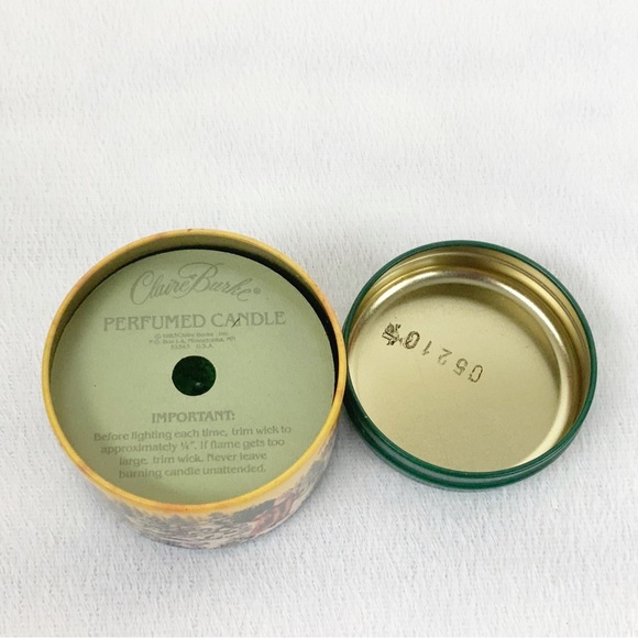 Vintage Claire Burke Oh Christmas Tree Santa Perfumed Candle Evergreen Round Tin - Picture 8 of 8